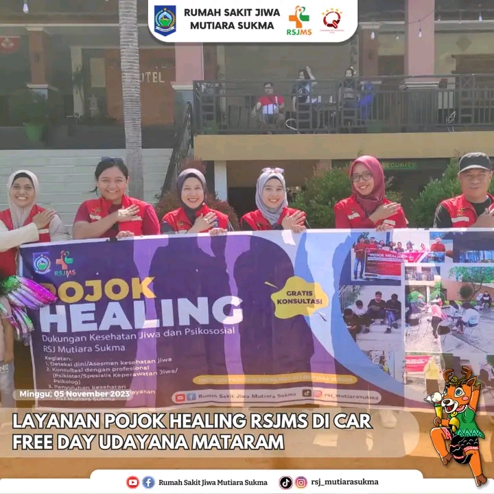 LAYANAN POJOK HEALING RSJMS DI CAR FREE DAY UDAYANA  MATARAM :